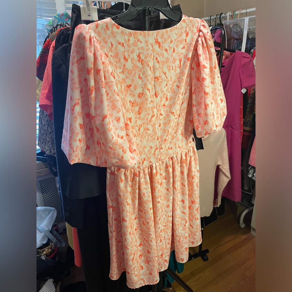 NWT Rachel Coral Floral Mini Dress - Picture 10 of 10